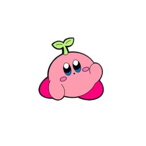 PIN METALICO DE KIRBY CON PLANTA
