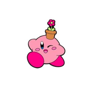 PIN METALICO DE KIRBY CON FLOR