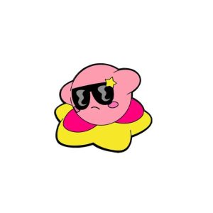 PIN METALICO DE KIRBY CON LENTES