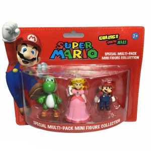 SET DE FIGURAS MARIO, YOSHI Y PEACH - MARIO BROS 10 CM