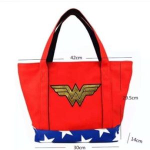 BOLSO PLAYERO MUJER MARAVILLA LOGO ROJO