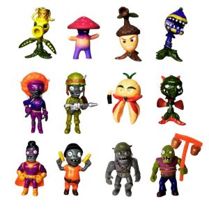 COLECCIÓN DE 12 FIGURAS DE PLANTAS VS ZOMBIES