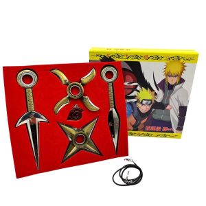 SET KUNAI, SHURIKEN, Y COLLAR - NARUTO