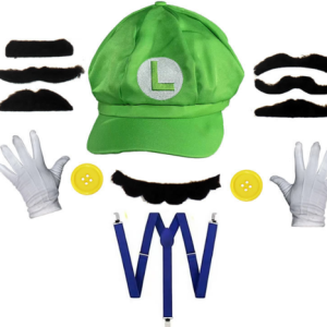 SET DE GORRA DE LUIGI CON ACCESORIOS -MARIO