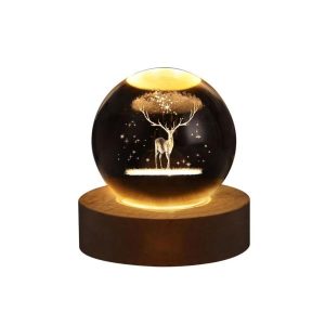 LAMPARA ESFERA DISEÑO 3D CIERVO